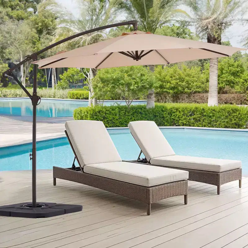 Parasol déporté de patio avec base en croix