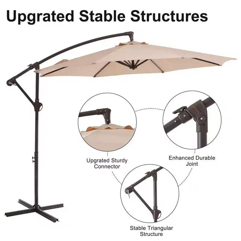 Parasol déporté de patio avec base en croix