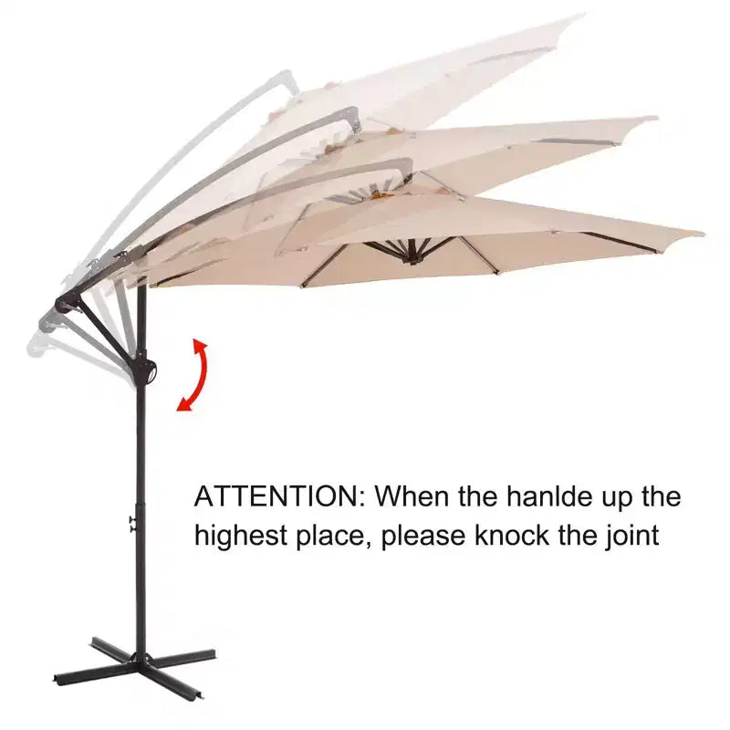 Parasol déporté de patio avec base en croix