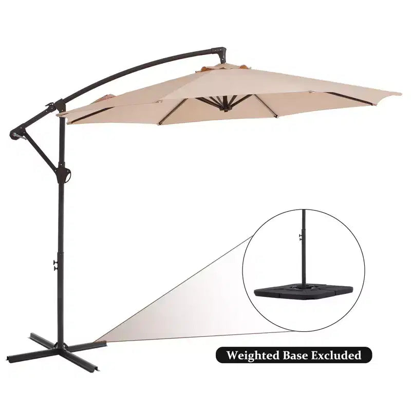 Parasol déporté de patio avec base en croix
