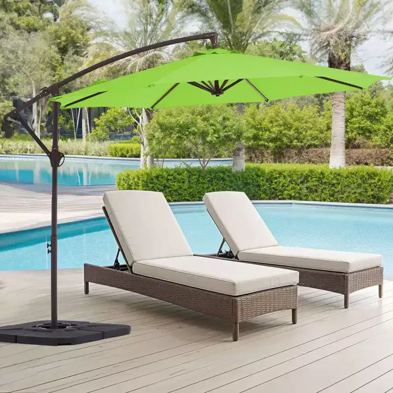 Parasol déporté de patio avec base en croix