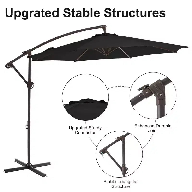 Parasol déporté de patio avec base en croix