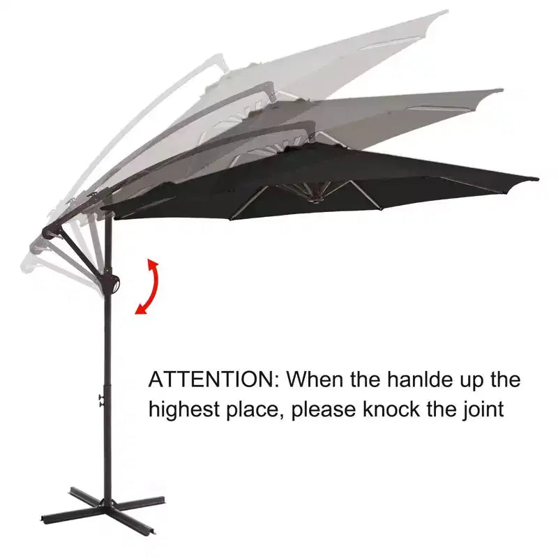 Parasol déporté de patio avec base en croix