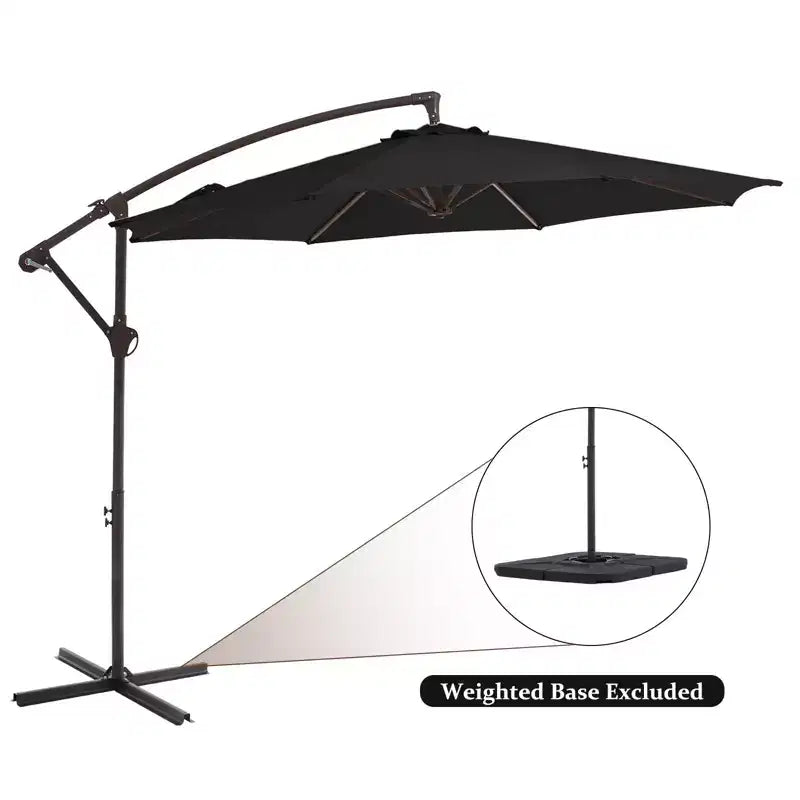 Parasol déporté de patio avec base en croix