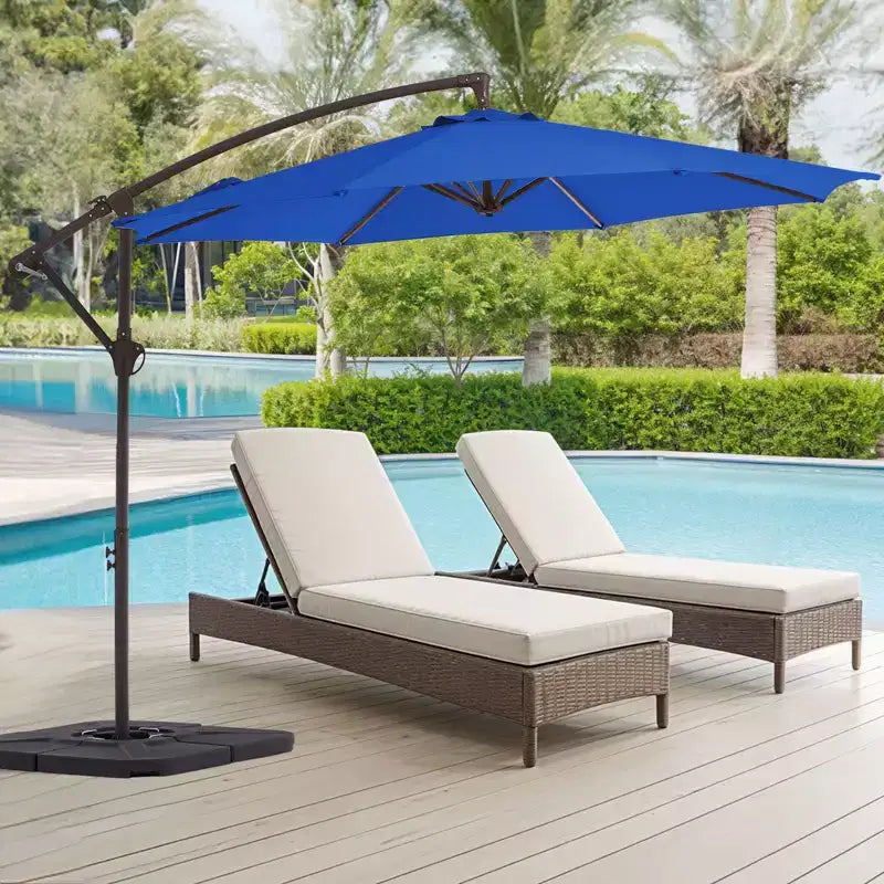 Parasol déporté de patio avec base en croix