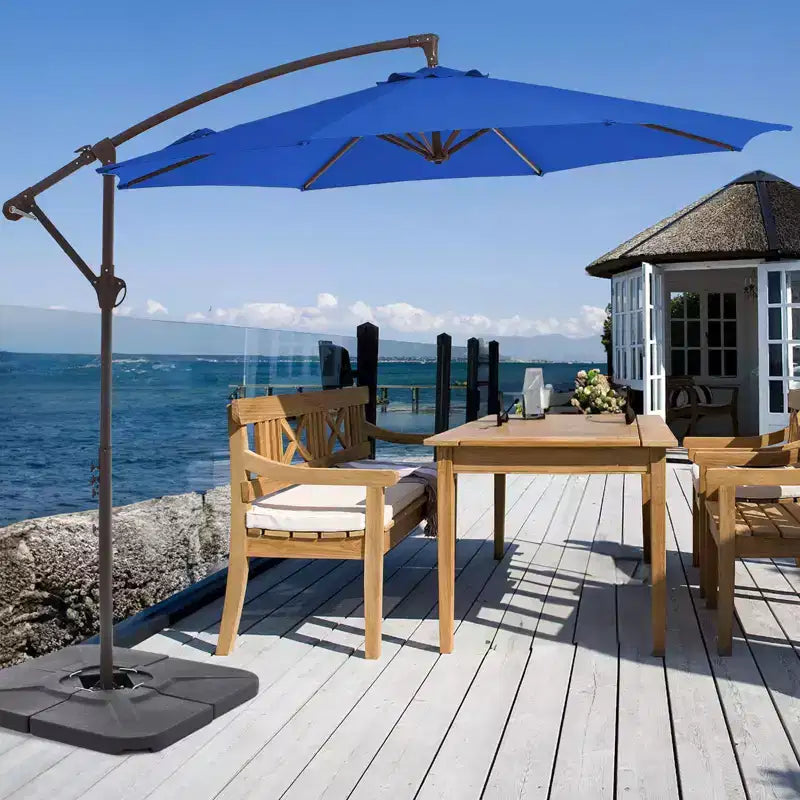 Parasol déporté de patio avec base en croix