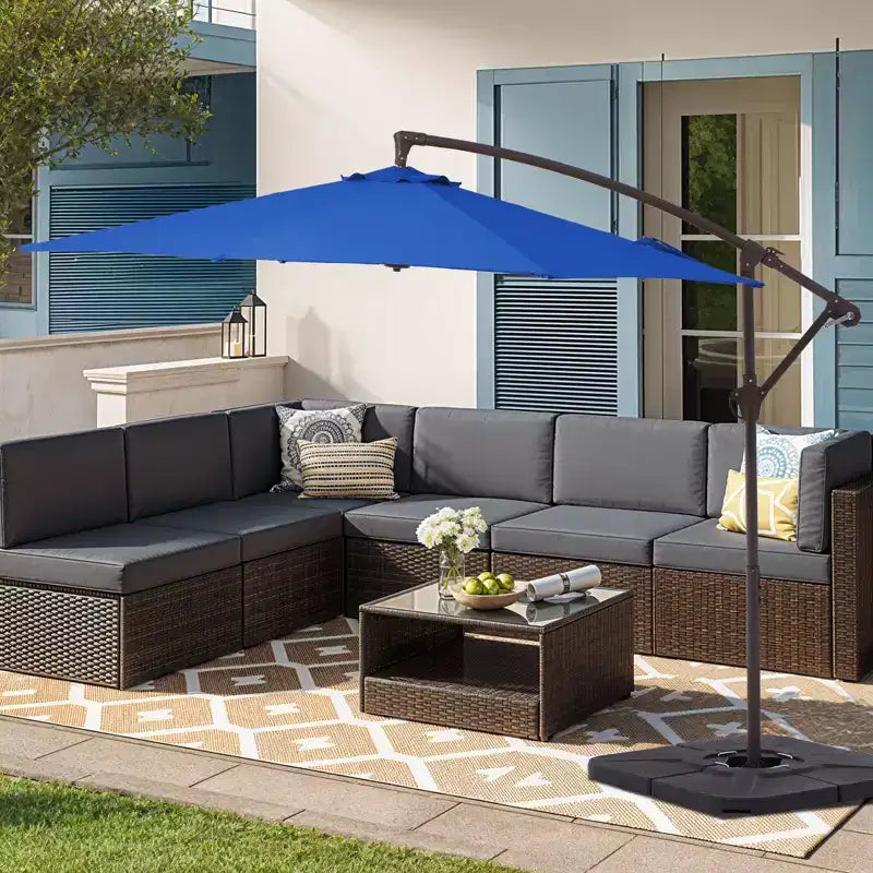 Parasol déporté de patio avec base en croix