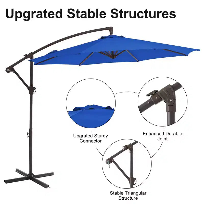 Parasol déporté de patio avec base en croix