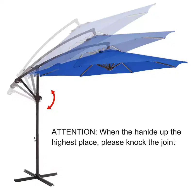 Parasol déporté de patio avec base en croix