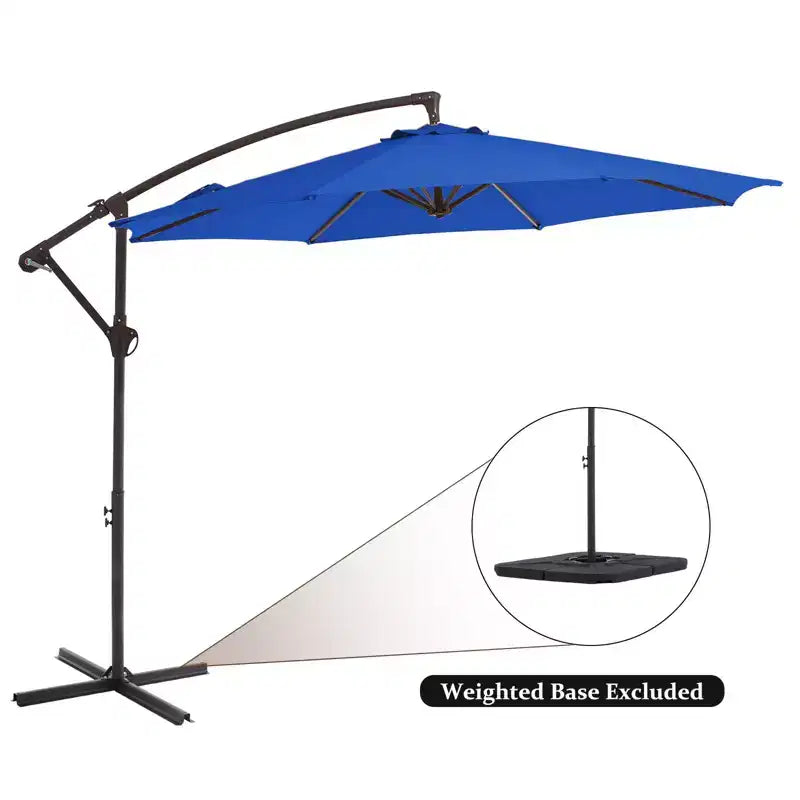 Parasol déporté de patio avec base en croix