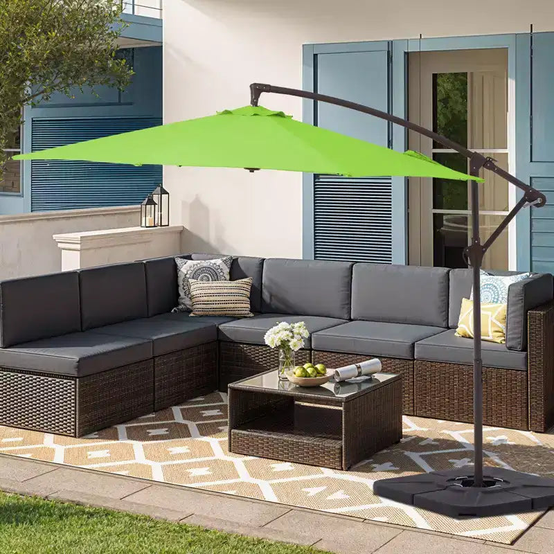 Parasol déporté de patio avec base en croix