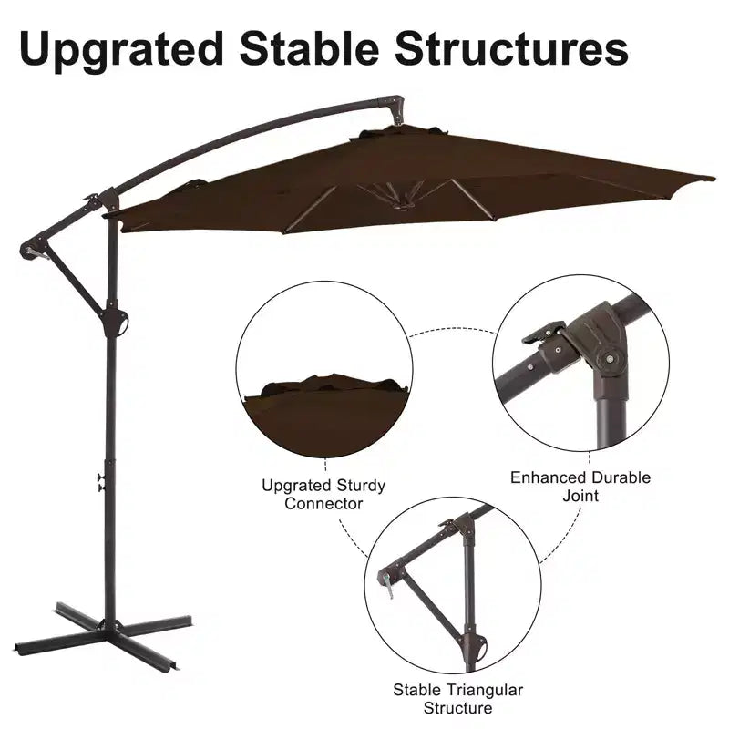 Parasol déporté de patio avec base en croix