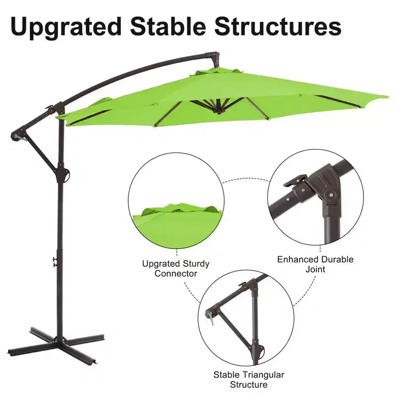 Parasol déporté de patio avec base en croix