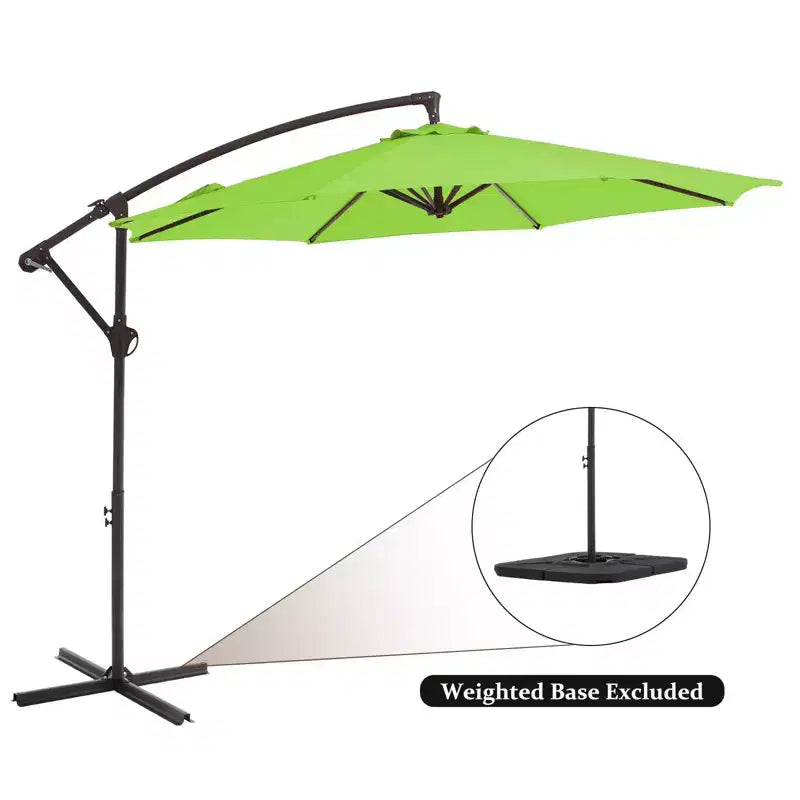 Parasol déporté de patio avec base en croix