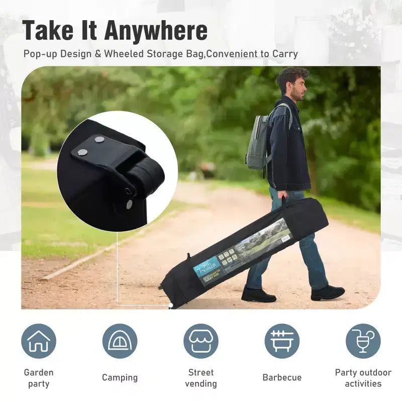 Tente tonnelle escamotable extérieure – Abri solaire portable