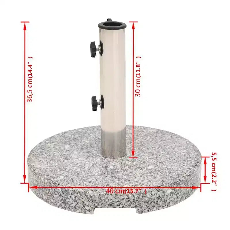 Base de parasol carrée, tube en acier inoxydable