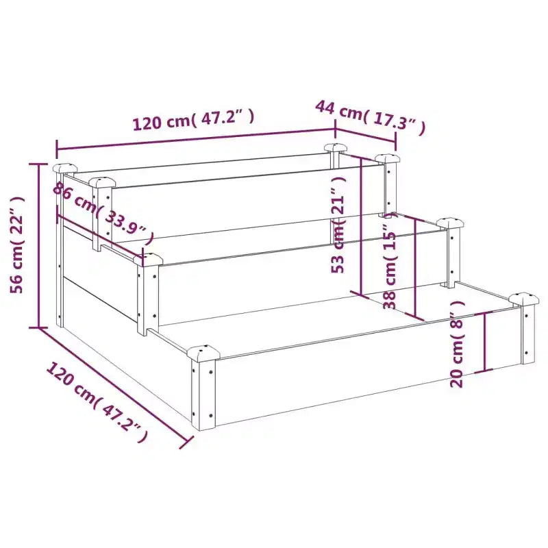 Jardinière surélevée pour fraisiers
