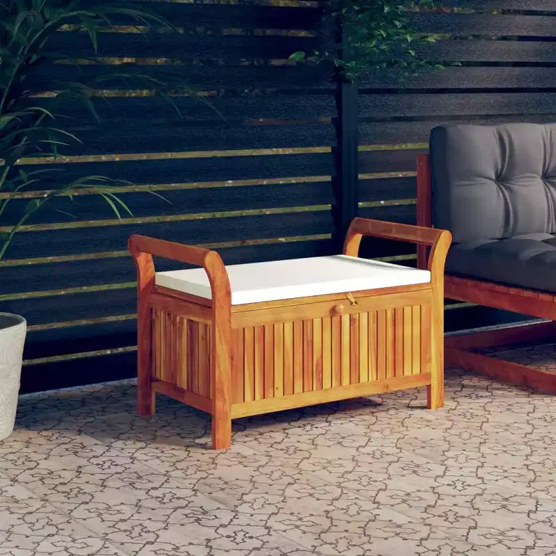 Causeuse coussin bois massif acacia pour l'extérieur