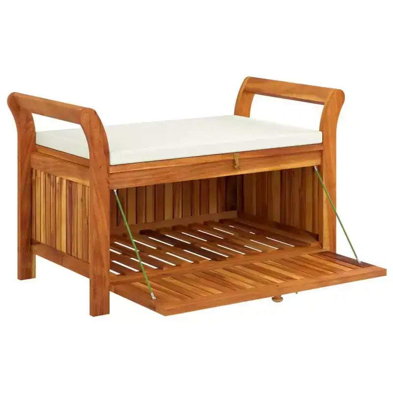Causeuse coussin bois massif acacia pour l'extérieur