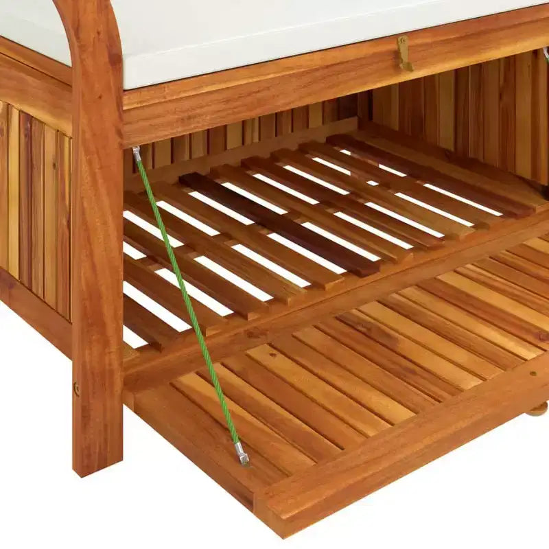 Causeuse coussin bois massif acacia pour l'extérieur