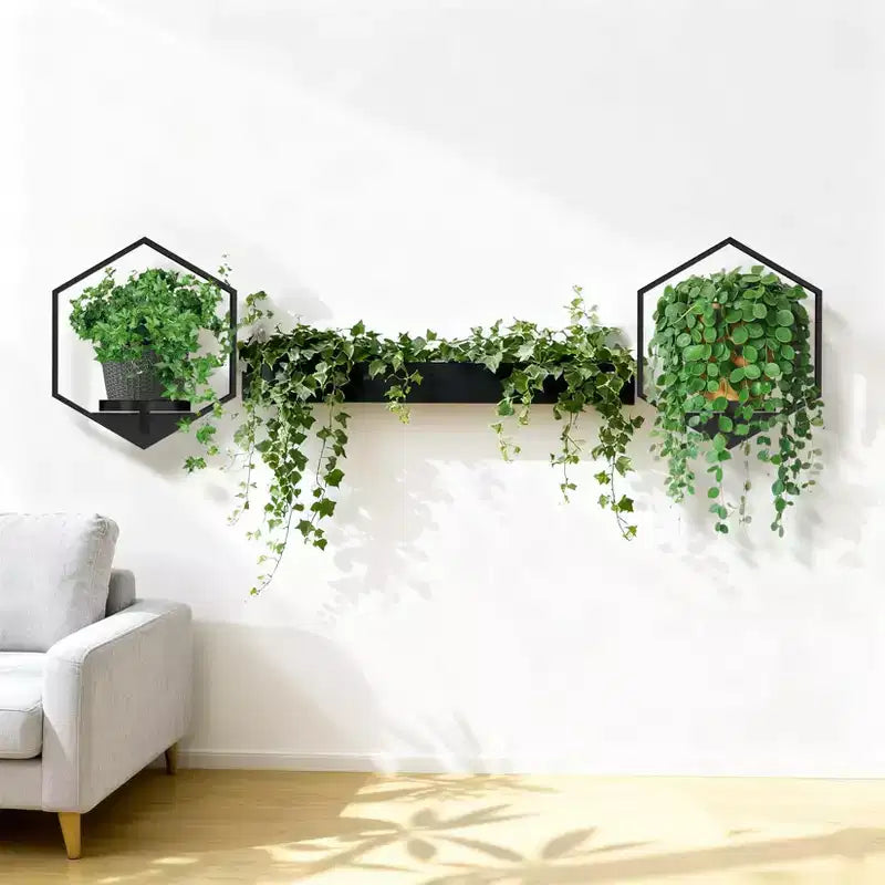 Jardinières murales géométriques noires