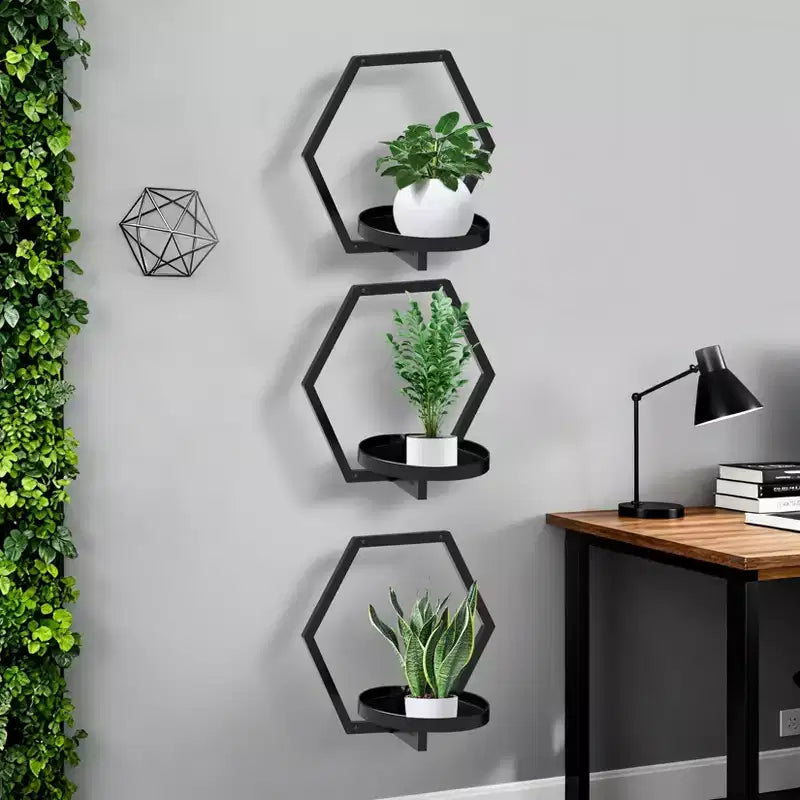 Jardinières murales géométriques noires