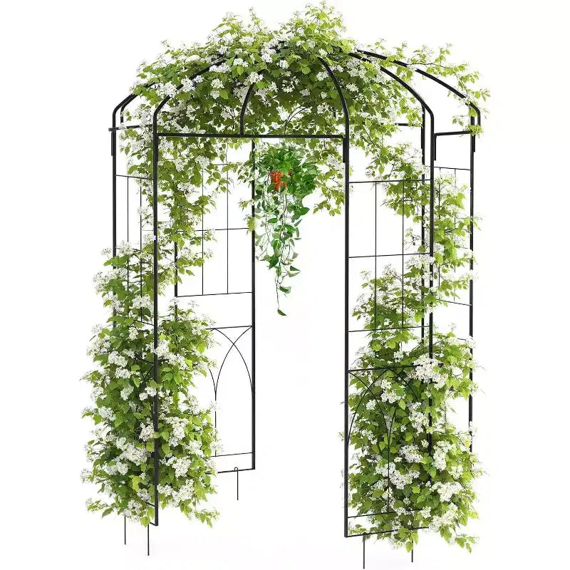 Romantic Birdcage Garden Arch 8.8 FT, Elegant Steel Wedding Arbor Gazebo for Outdoor Ceremony & Backyard Decor, Climbing Plants Pergola for Patio