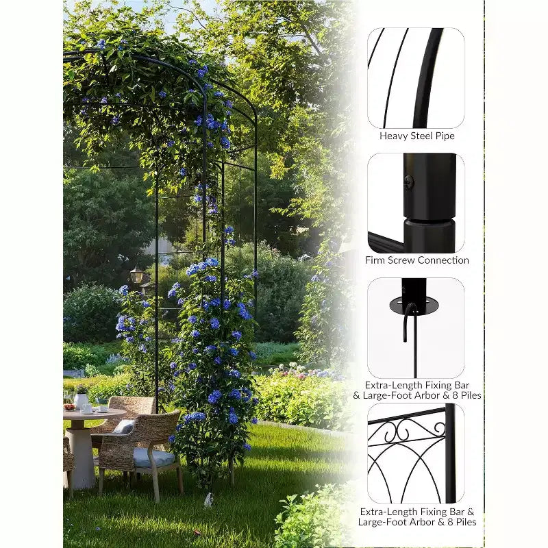 Arche de jardin romantique avec volière