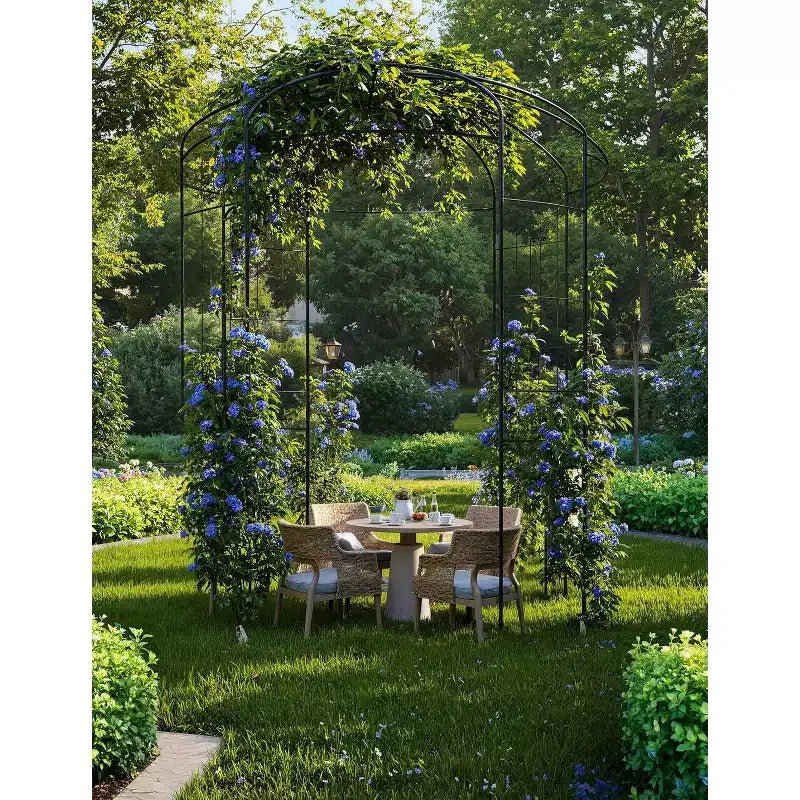Arche de jardin romantique avec volière