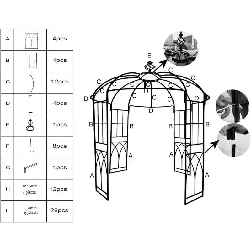 Arche de jardin romantique avec volière