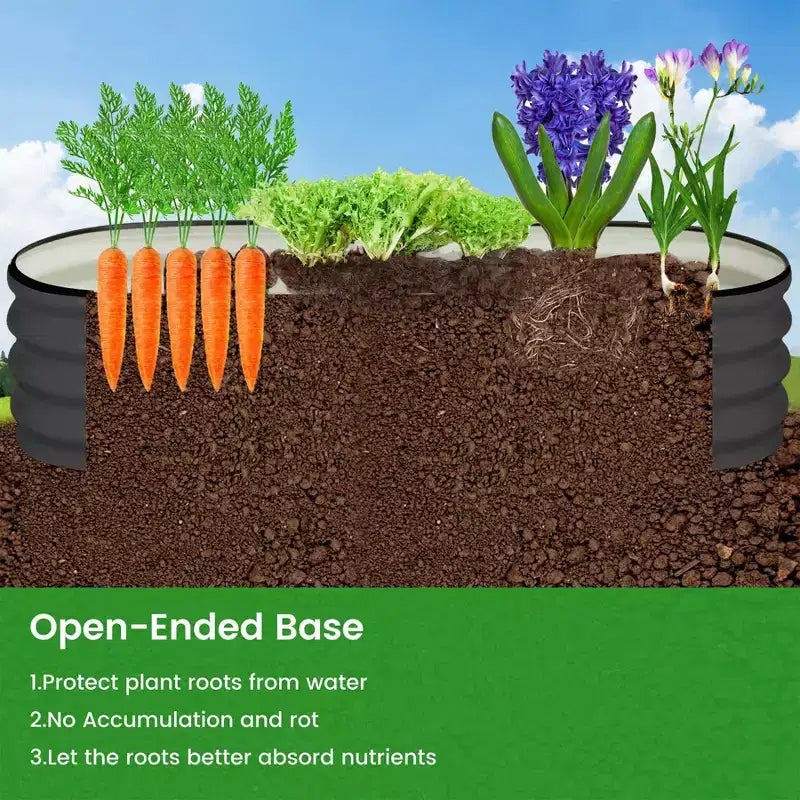 Jardinière surélevée en acier galvanisé de pied