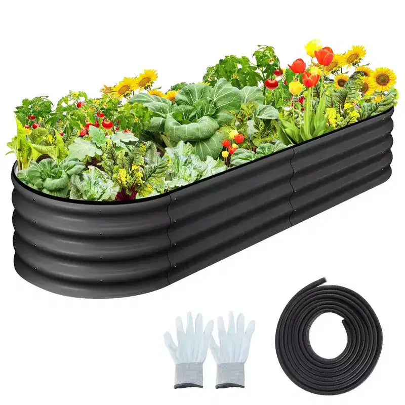 Jardinière surélevée en acier galvanisé de pied