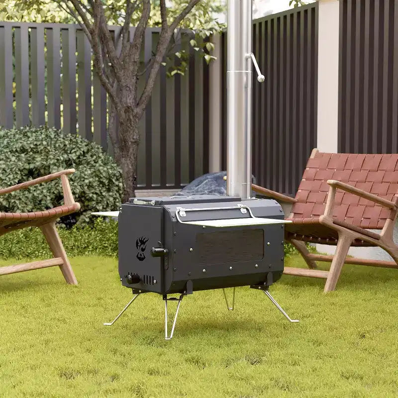 Poêle de camping à bois en fonte