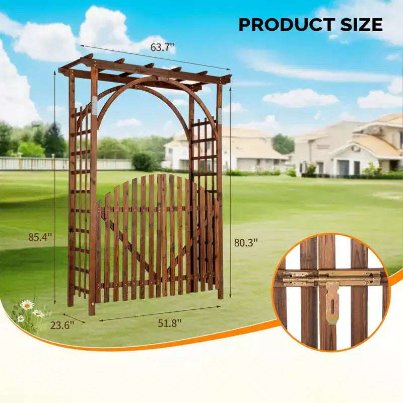 Arche de jardin en bois avec porte