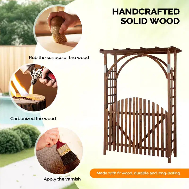 Arche de jardin en bois avec porte