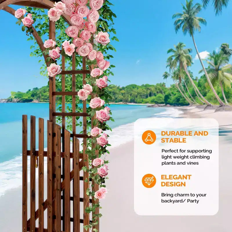 Arche de jardin en bois avec porte