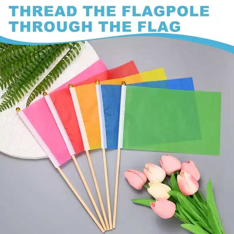 Mini-drapeaux en polyester vierges pour sublimation, portatifs