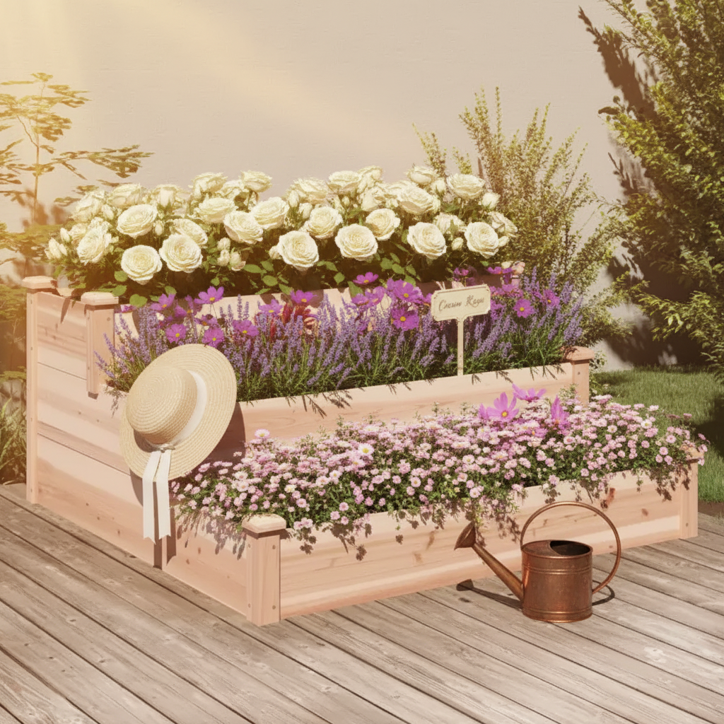Jardinière surélevée pour fraisiers