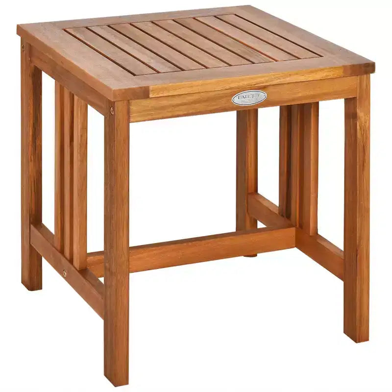 Bistro basculant en bois d'acacia avec table basse et coussins pour pelouse