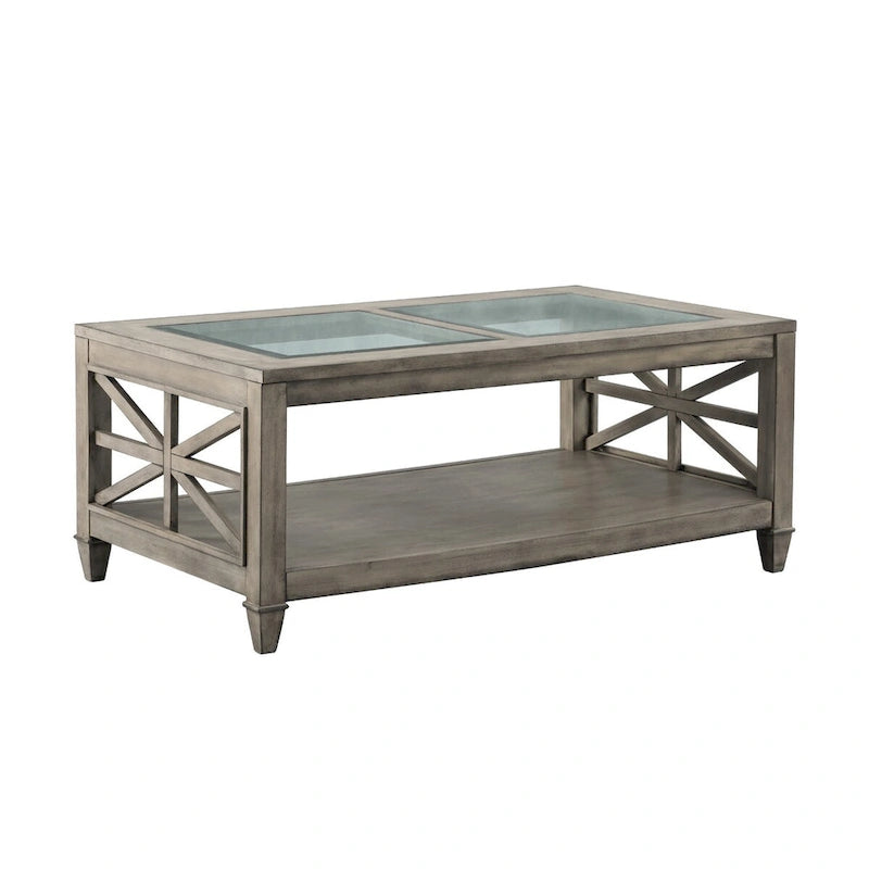 Table basse en verre rectangulaire de grande taille