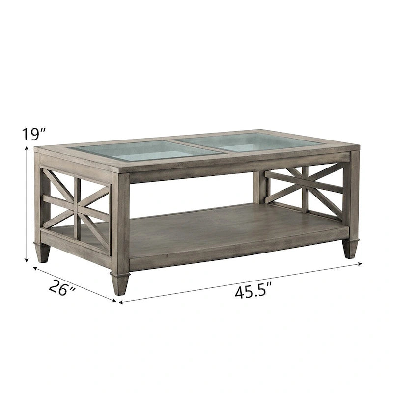Table basse en verre rectangulaire de grande taille