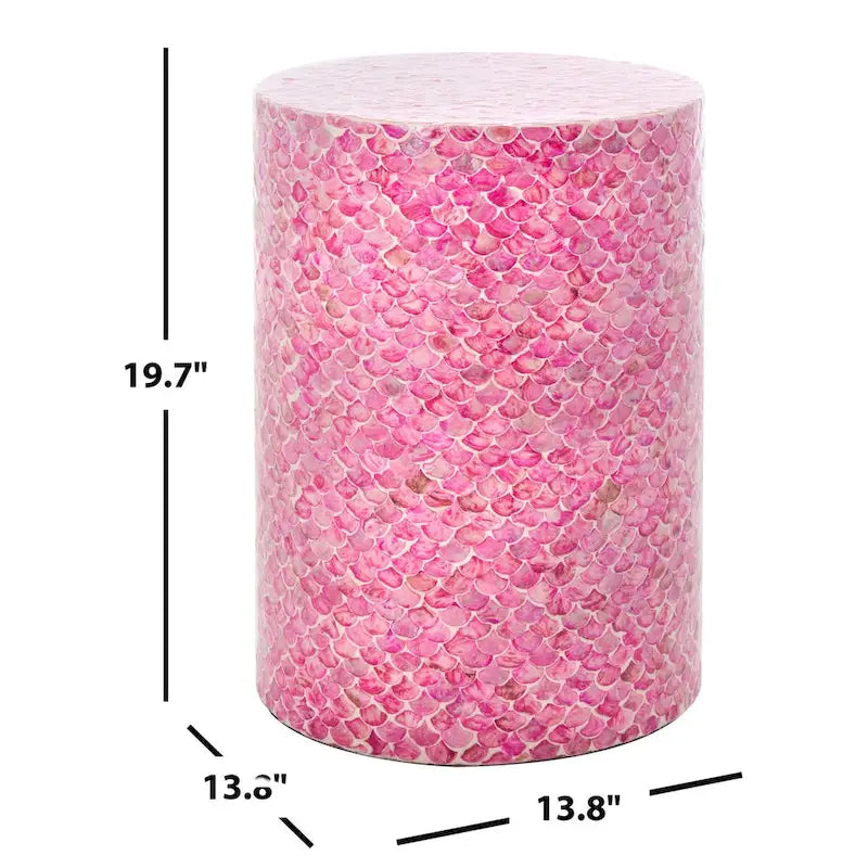 Table d'appoint ronde rose foncé