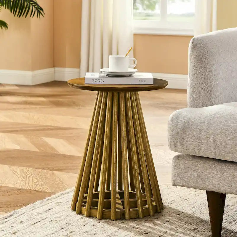 Table basse ronde en bois, Table d'appoint simple