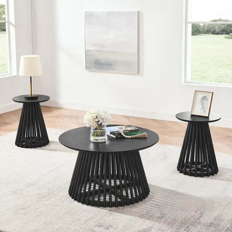 Table basse ronde en bois, Table d'appoint simple