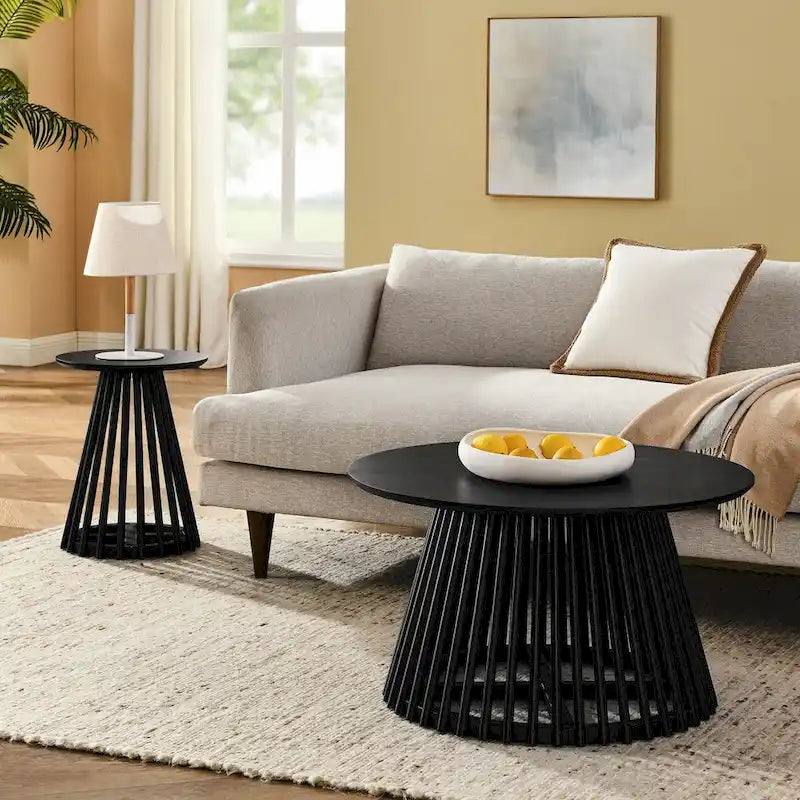Table basse ronde en bois, Table d'appoint simple