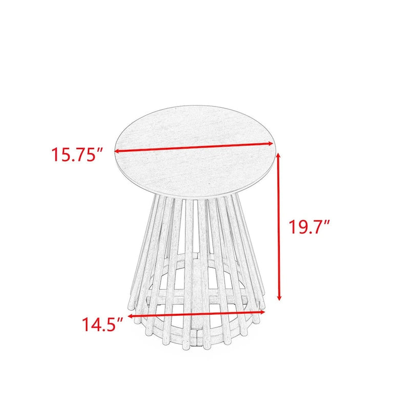 Table basse ronde en bois, Table d'appoint simple