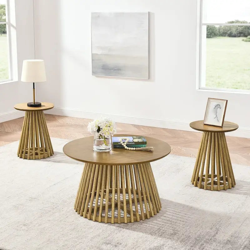 Table basse ronde en bois, Table d'appoint simple