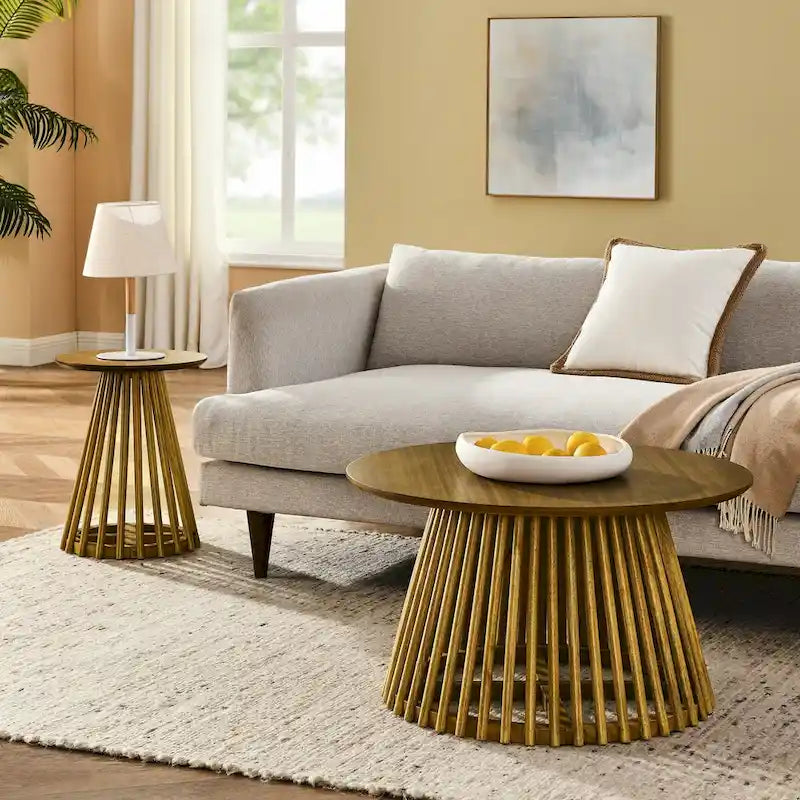 Table basse ronde en bois, Table d'appoint simple