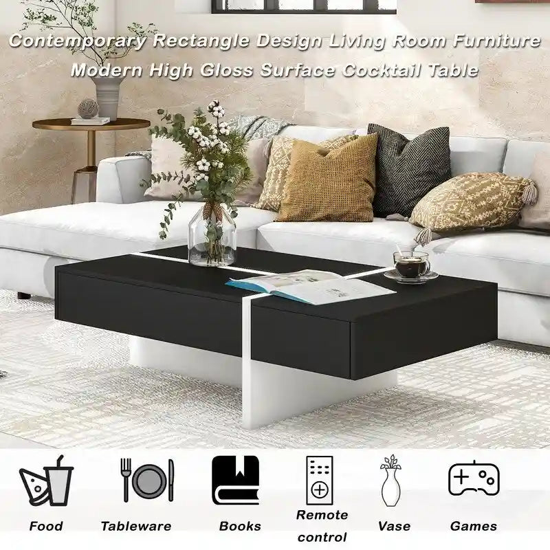 Table basse rectangulaire moderne et simple