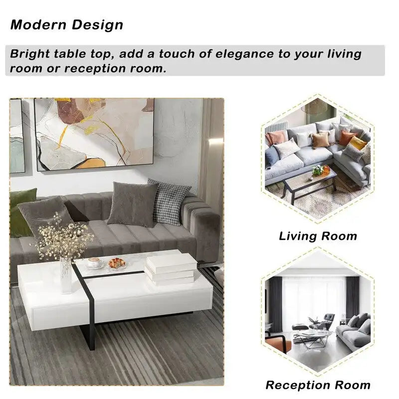 Table basse rectangulaire moderne et simple